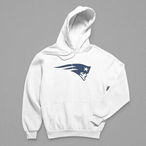 NEW England Patriots Team Color Pop Logo Fleece Pullover Hoodie WHITE